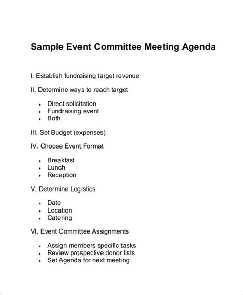 committee agenda template